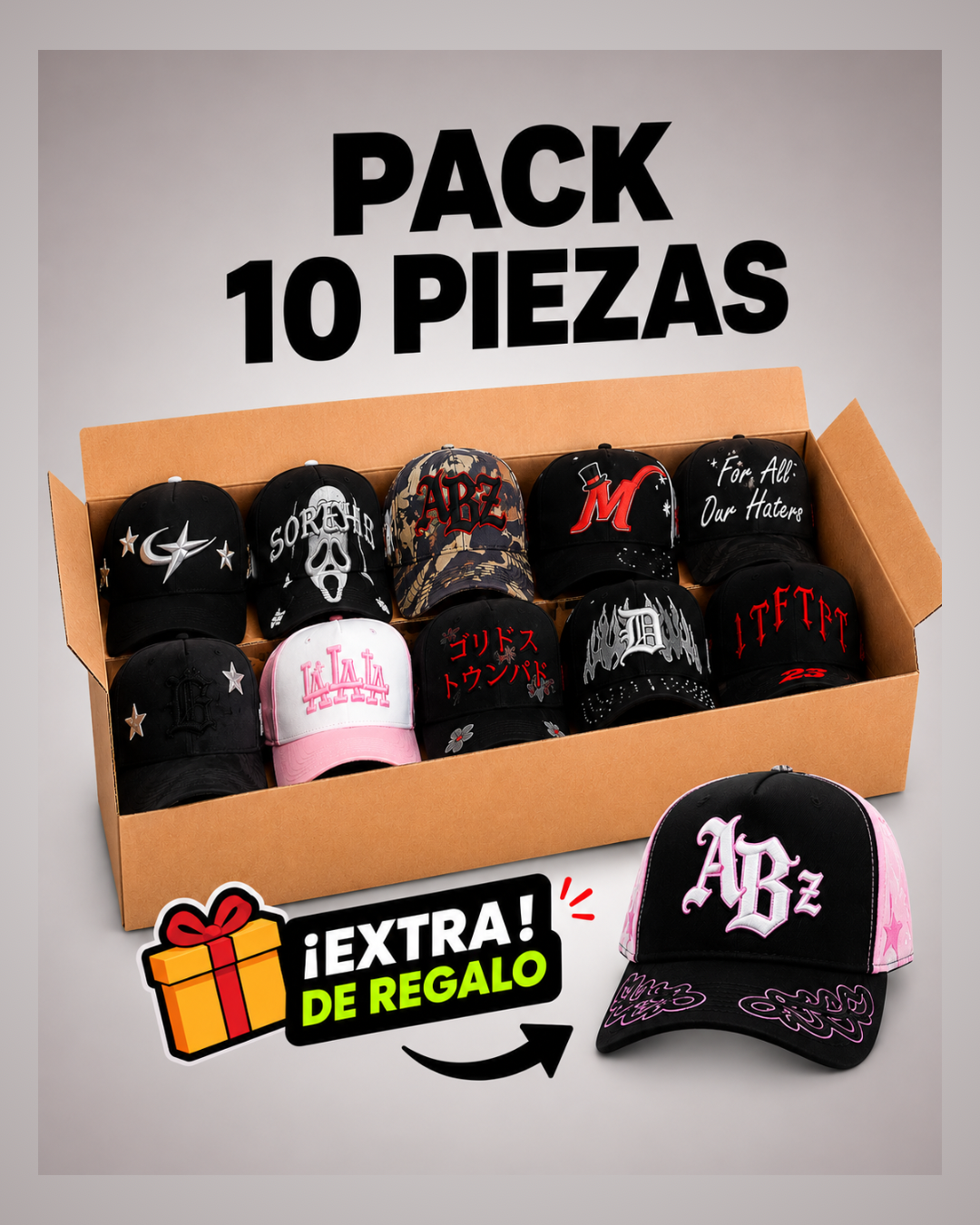 Pack 10 gorras